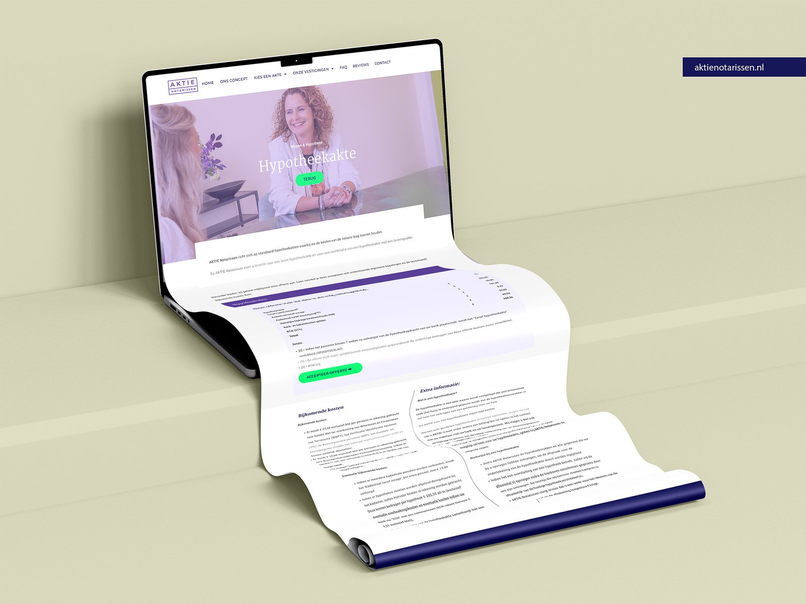 Aktie Notarissen site mockup